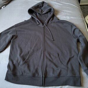 Oversized Black Zip up Hoodie